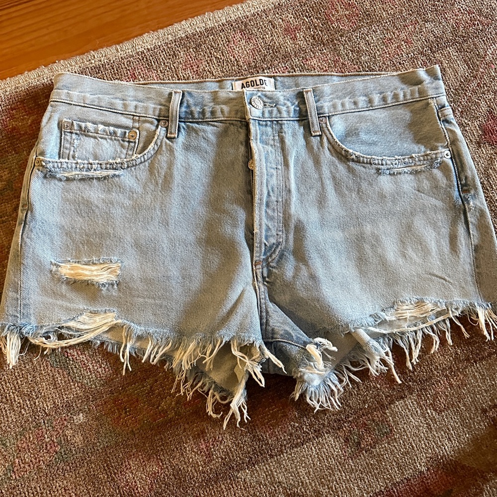 Agolde blue jean shorts